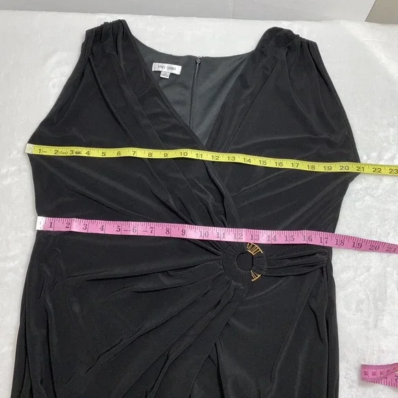 Jones Studio Faux Wrap Dress size 10 Side Ruching - Picture 6 of 9